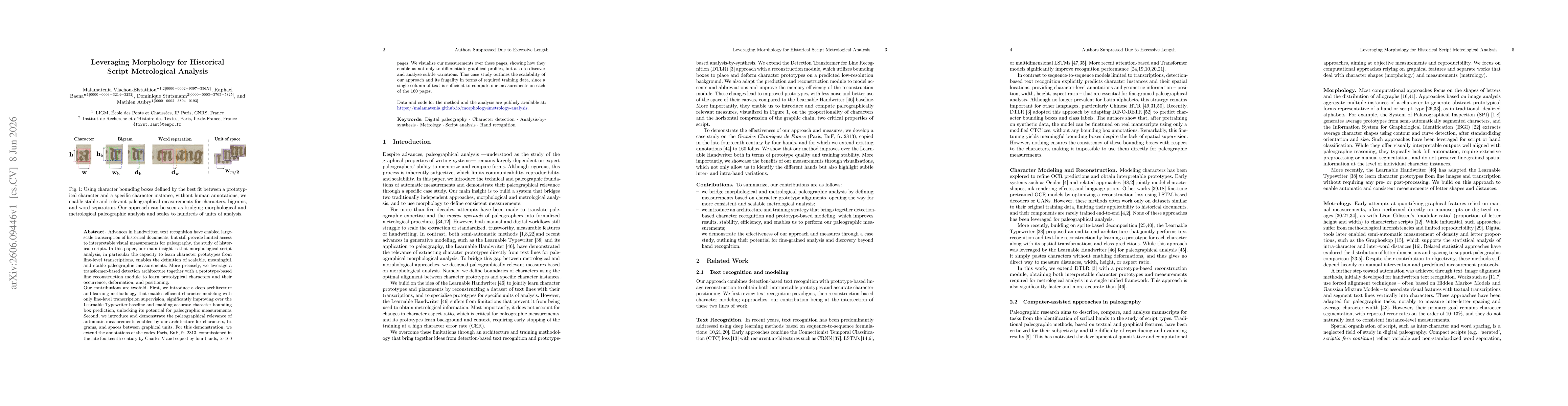 Thumbnail for Leveraging Morphology for Historical Script Metrological Analysis