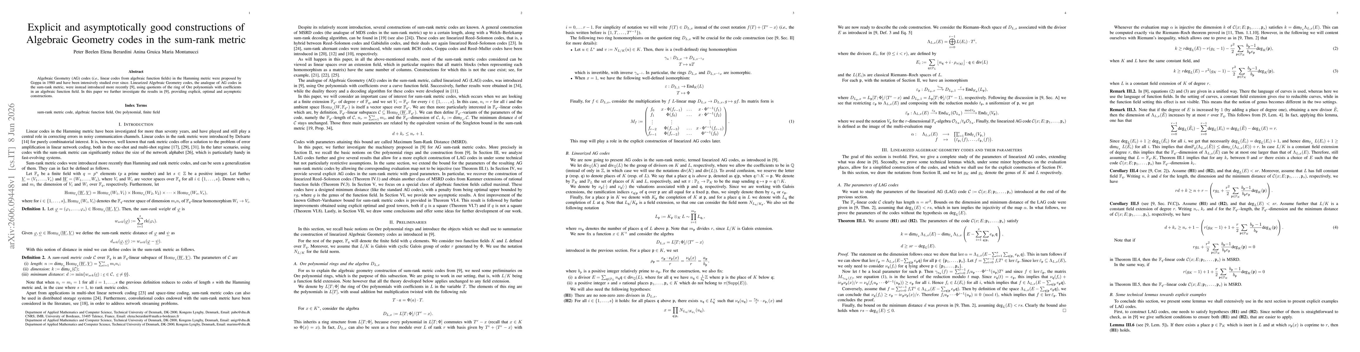 Thumbnail for Explicit and asymptotically good constructions of Algebraic Geometry codes in the sum-rank metric