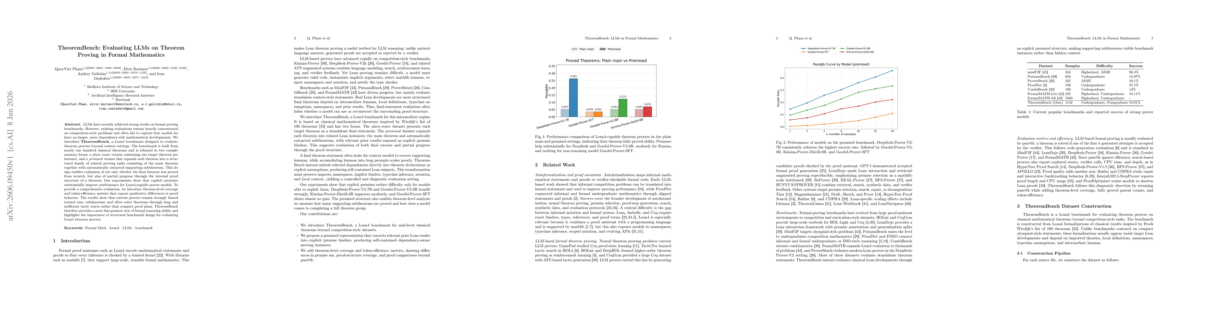 Thumbnail for TheoremBench: Evaluating LLMs on Theorem Proving in Formal Mathematics