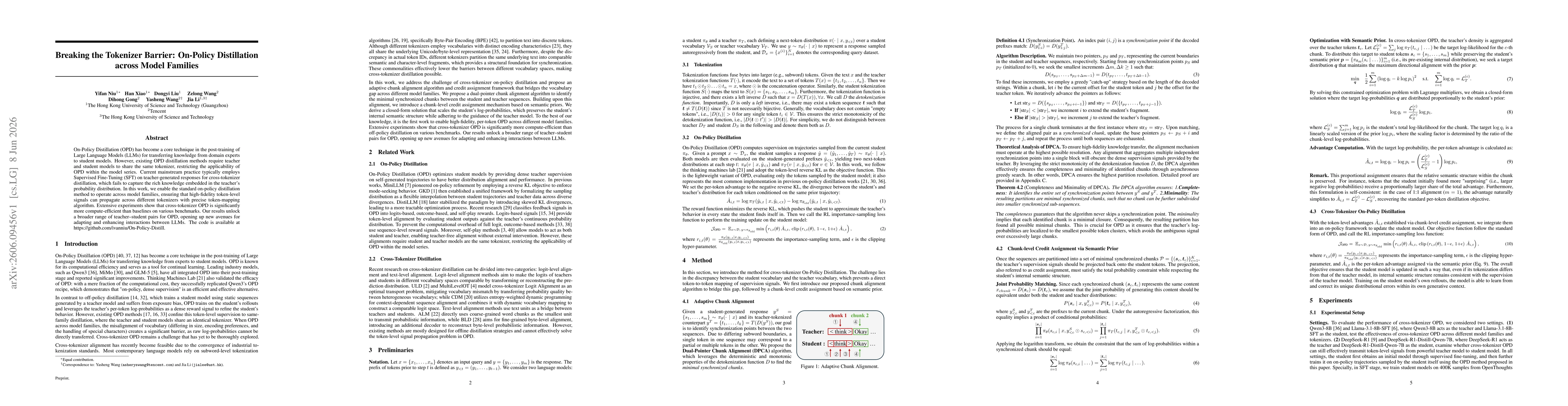 Thumbnail for Breaking the Tokenizer Barrier: On-Policy Distillation across Model Families