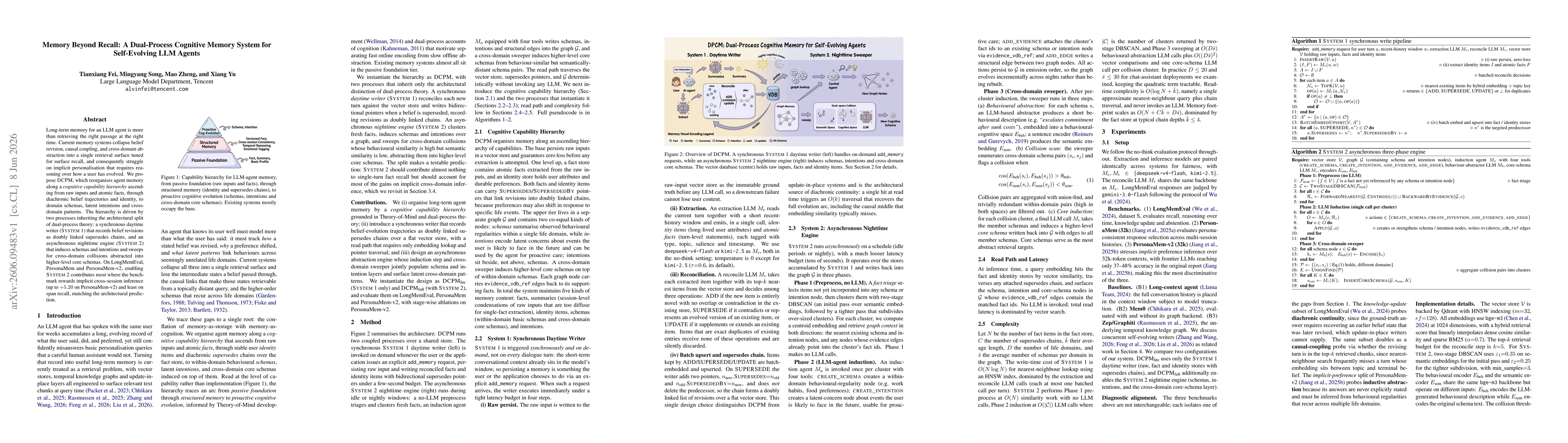 Thumbnail for Memory Beyond Recall: A Dual-Process Cognitive Memory System for Self-Evolving LLM Agents