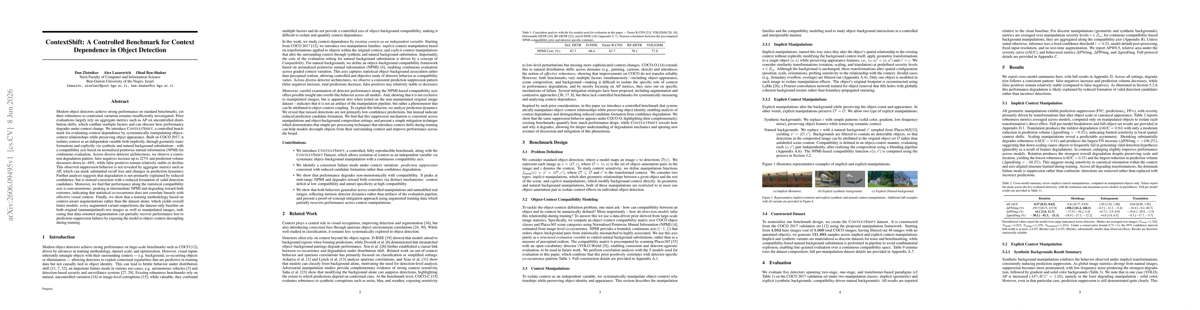 Thumbnail for ContextShift: A Controlled Benchmark for Context Dependence in Object Detection