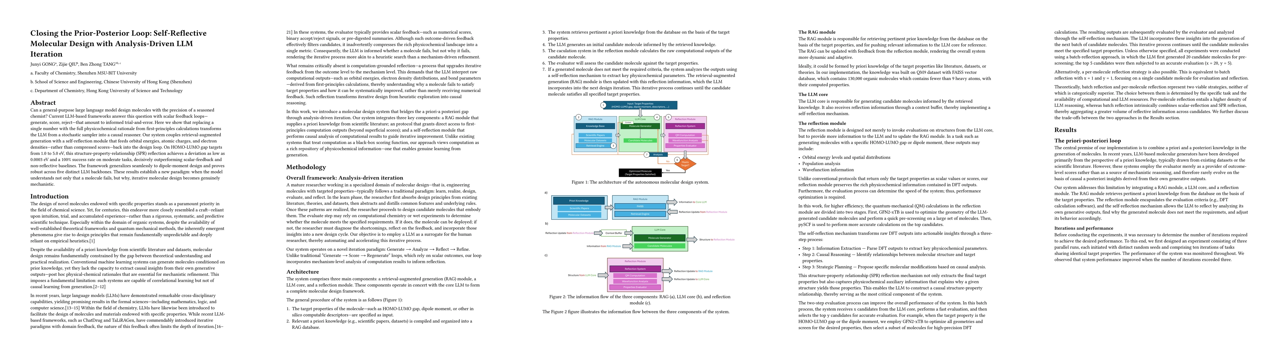 Thumbnail for Closing the Prior-Posterior Loop: Self-Reflective Molecular Design with Analysis-Driven LLM Iteration