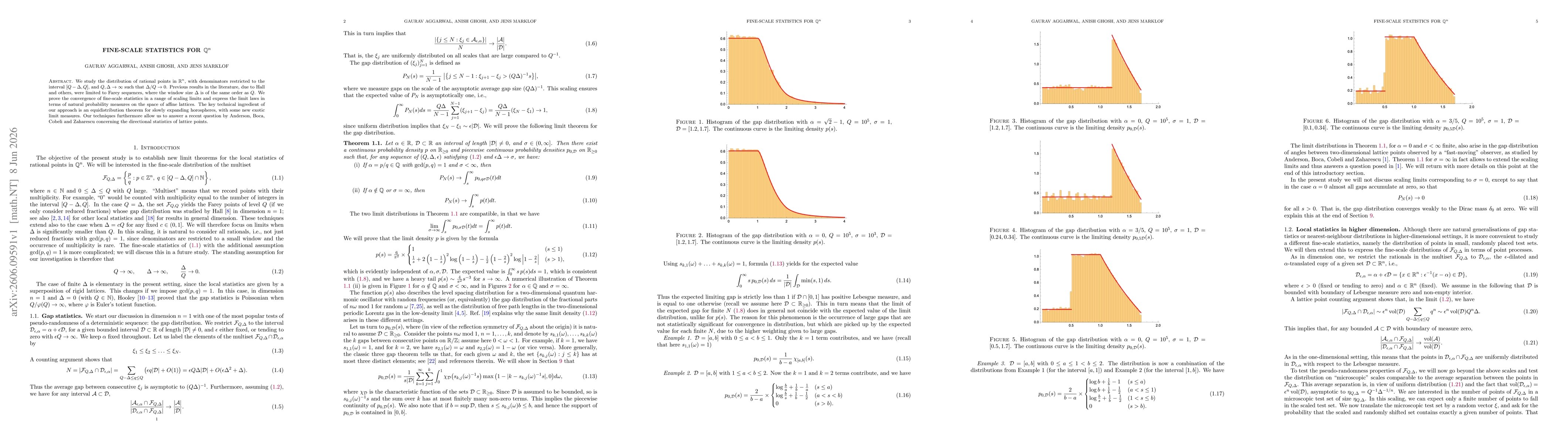 Thumbnail for Fine-scale statistics for $\mathbb{Q}^n$