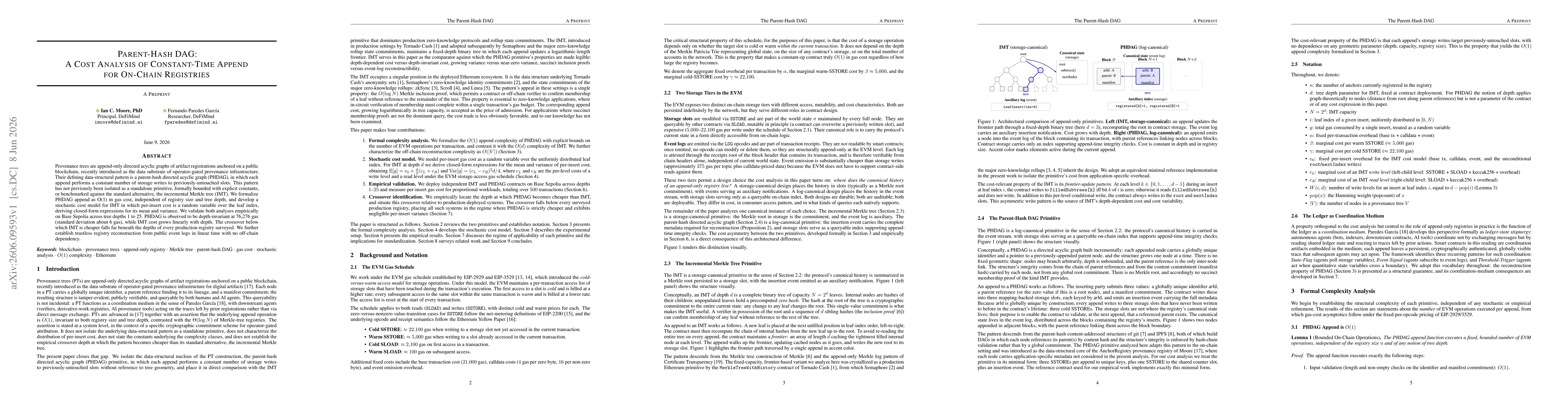 Thumbnail for Parent-Hash DAG: A Cost Analysis of Constant-Time Append for On-Chain Registries