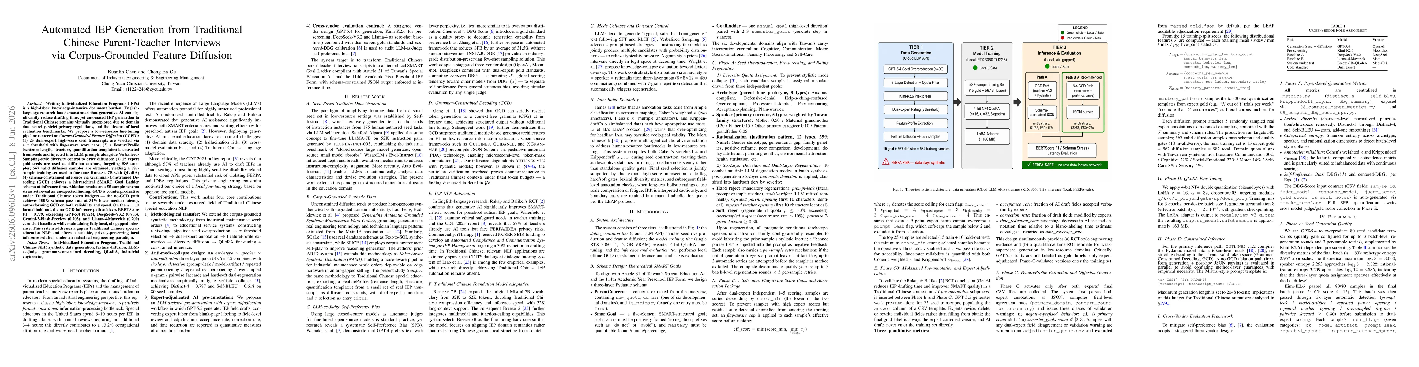 Thumbnail for Automated IEP Generation from Traditional Chinese Parent-Teacher Interviews via Corpus-Grounded Feature Diffusion