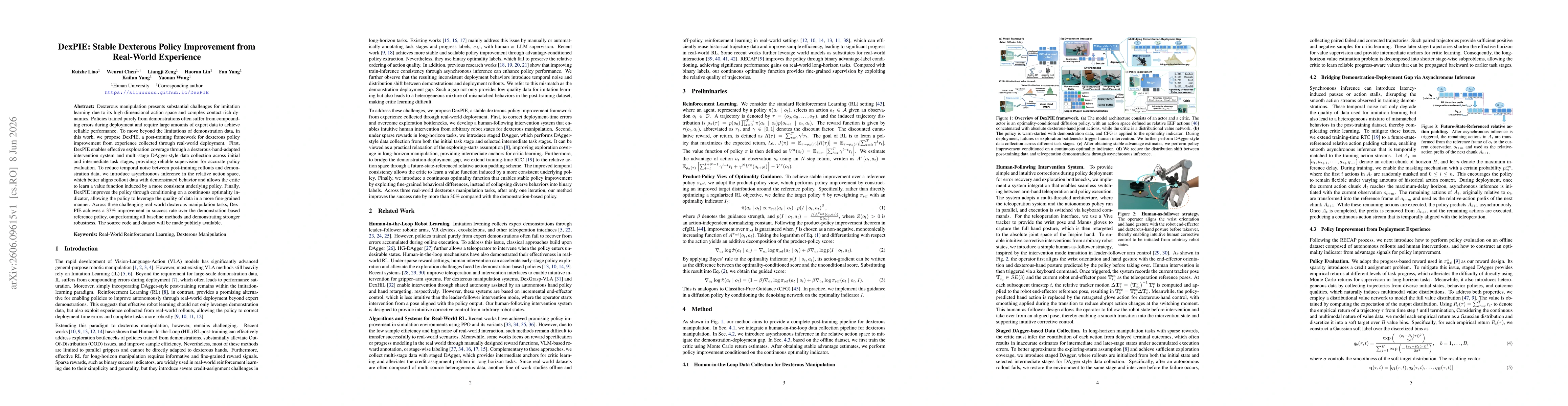 Thumbnail for DexPIE: Stable Dexterous Policy Improvement from Real-World Experience