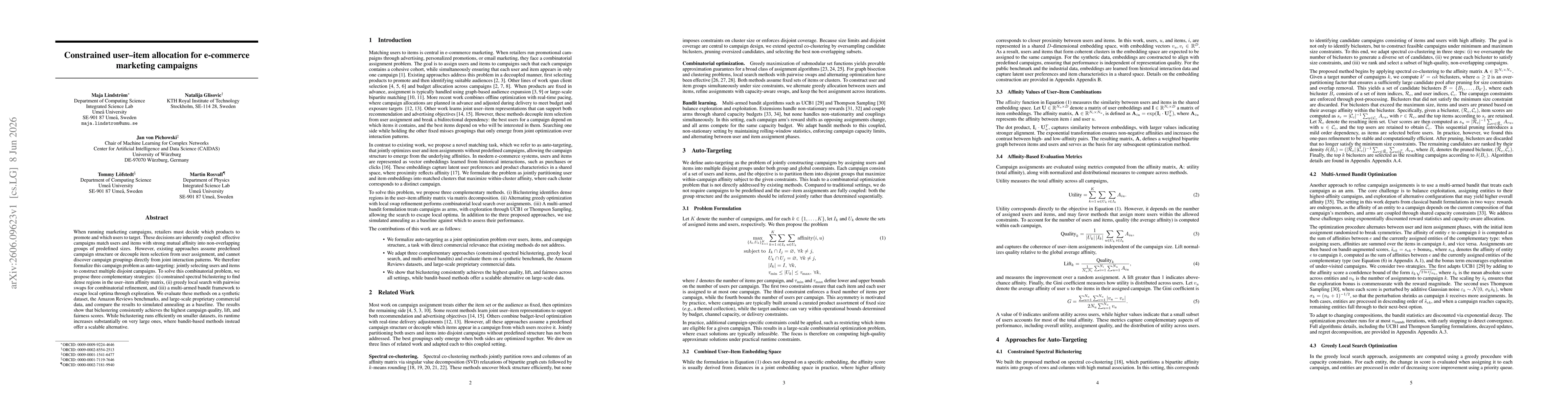 Thumbnail for Constrained user-item allocation for e-commerce marketing campaigns