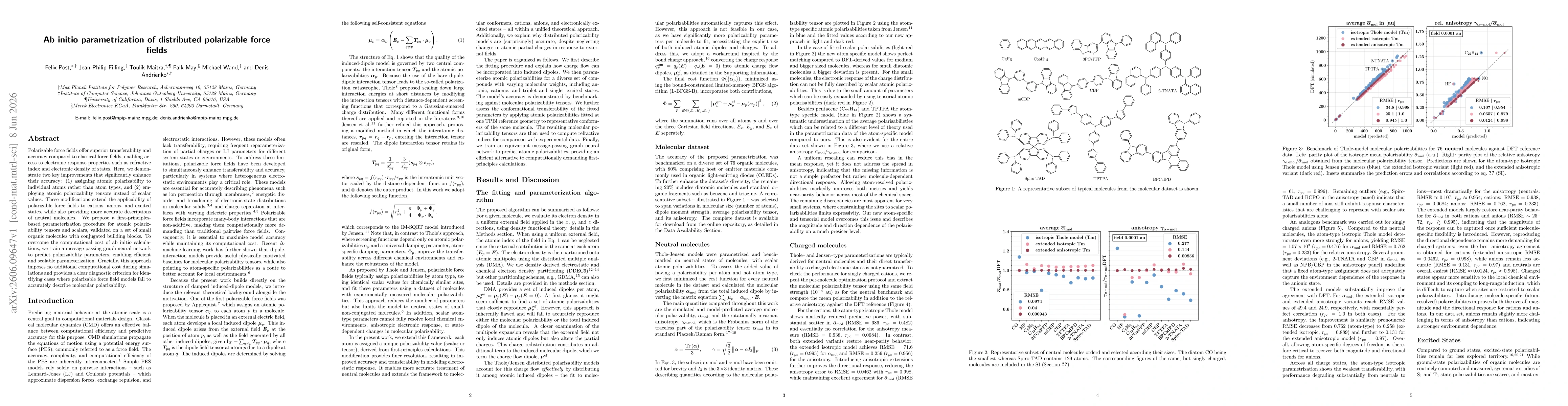 Thumbnail for Ab initio parametrization of distributed polarizable force fields