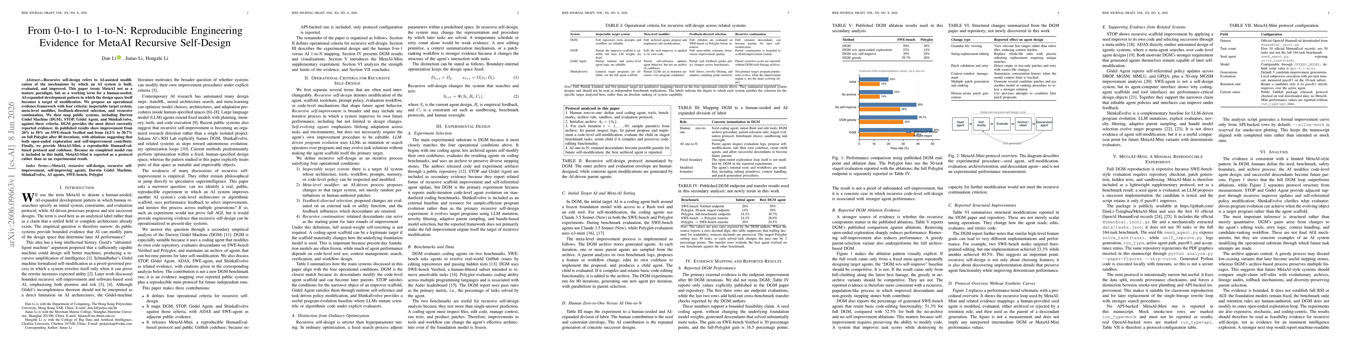 Thumbnail for From 0-to-1 to 1-to-N: Reproducible Engineering Evidence for MetaAI Recursive Self-Design