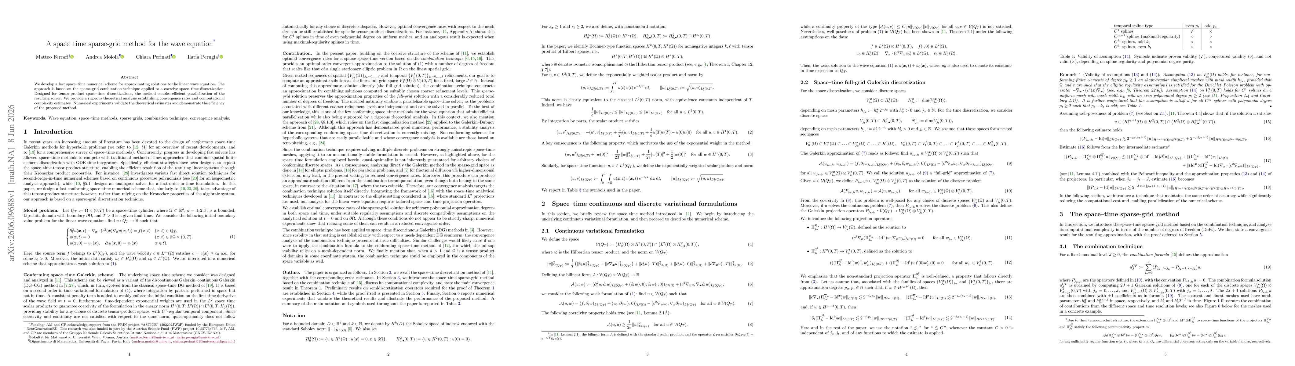 Thumbnail for A space-time sparse-grid method for the wave equation