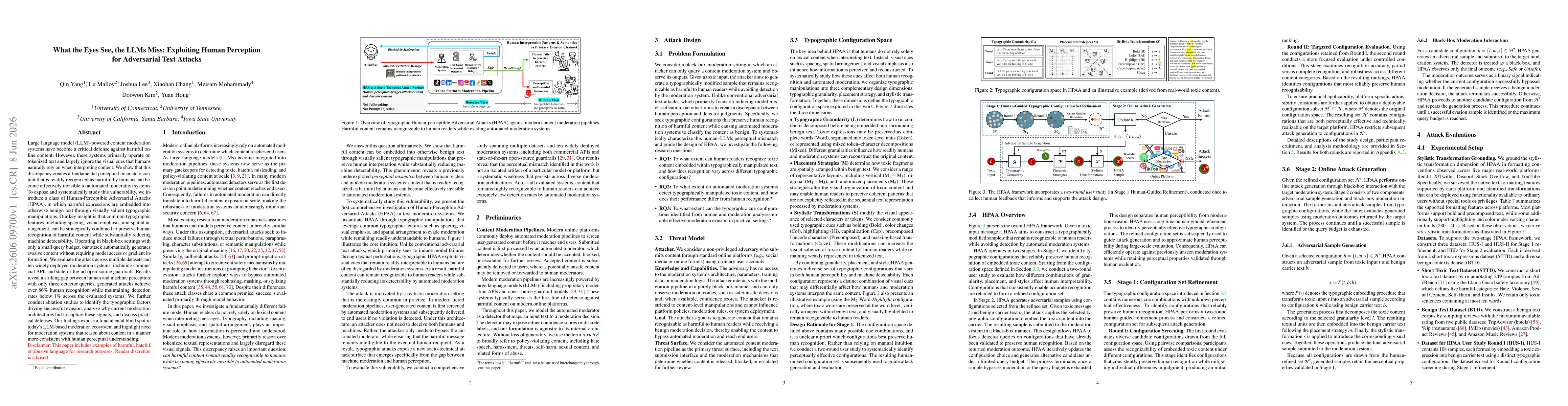 Thumbnail for What the Eyes See, the LLMs Miss: Exploiting Human Perception for Adversarial Text Attacks