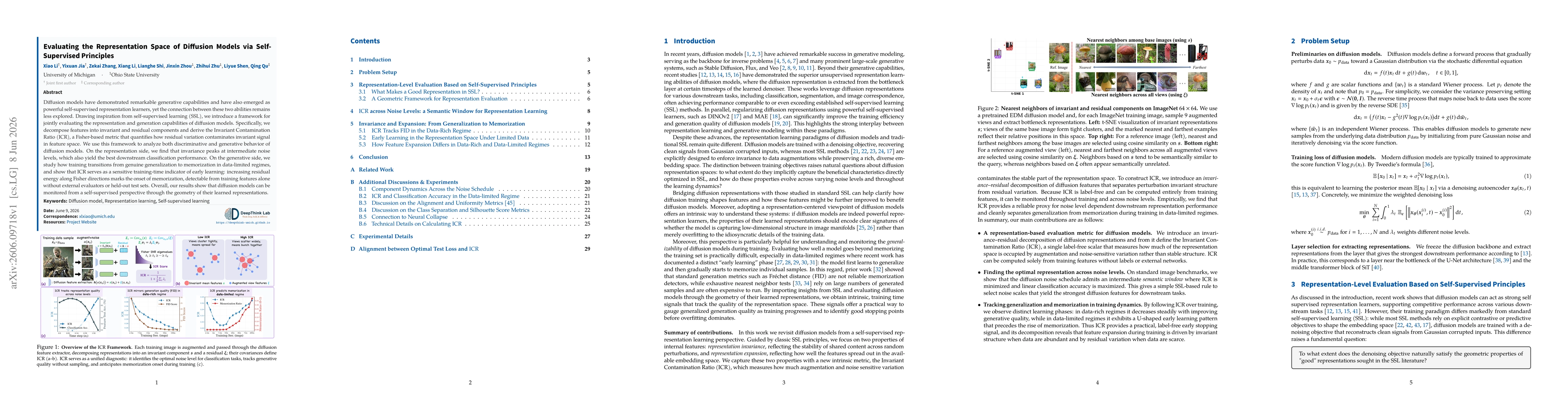 Thumbnail for Evaluating the Representation Space of Diffusion Models via Self-Supervised Principles