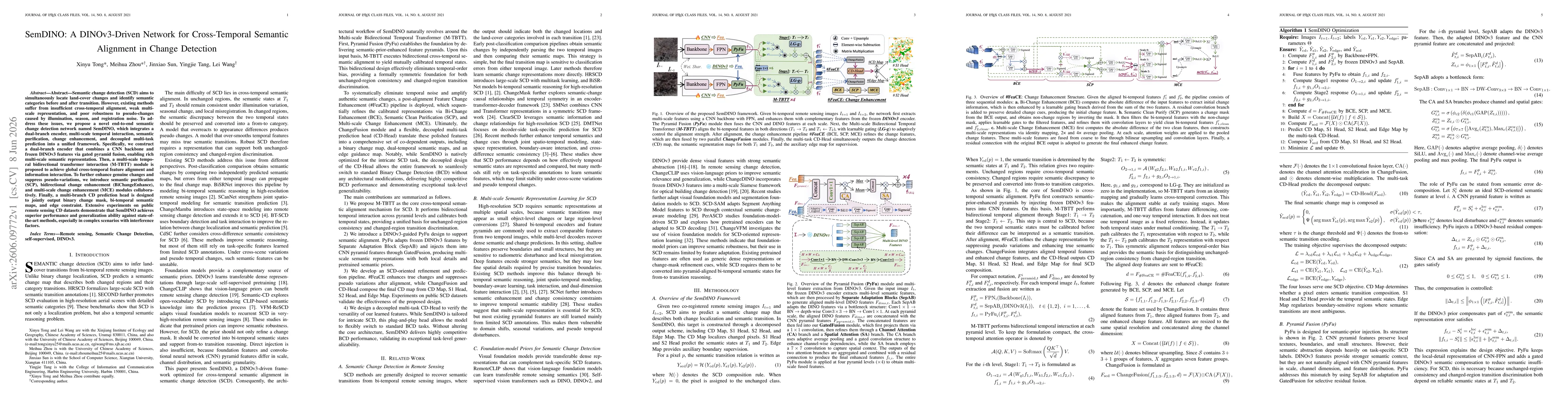Thumbnail for SemDINO: A DINOv3-Driven Network for Cross-Temporal Semantic Alignment in Change Detection