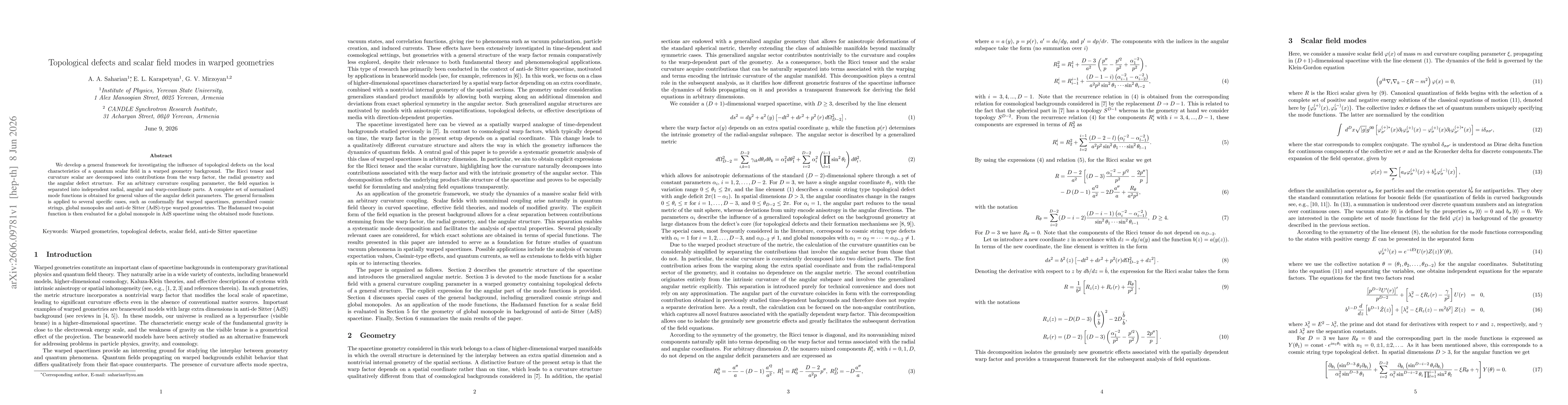 Thumbnail for Topological defects and scalar field modes in warped geometries
