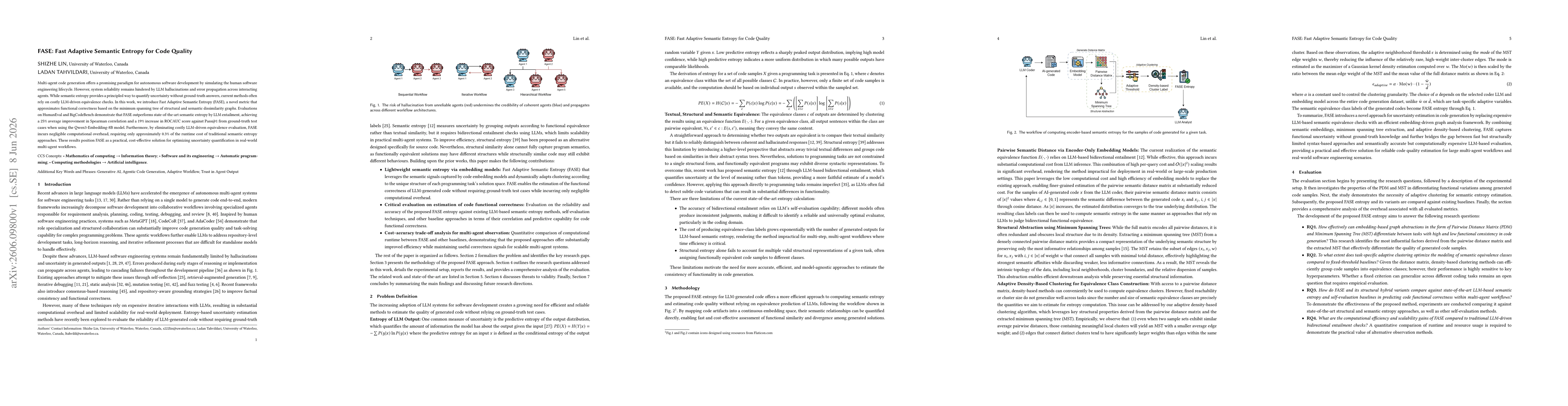 Thumbnail for FASE: Fast Adaptive Semantic Entropy for Code Quality