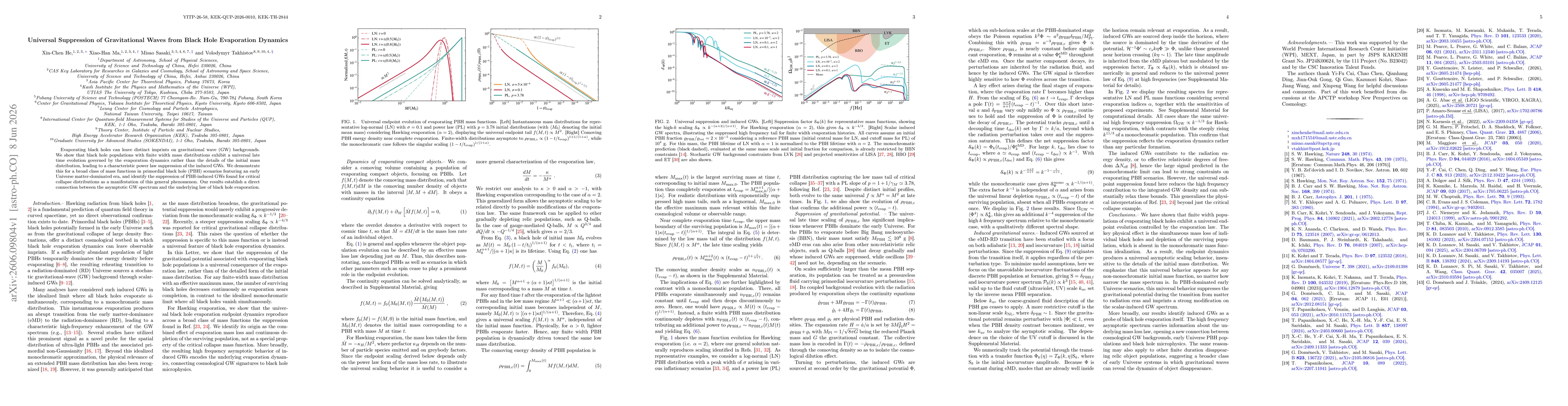 Thumbnail for Universal Suppression of Gravitational Waves from Black Hole Evaporation Dynamics