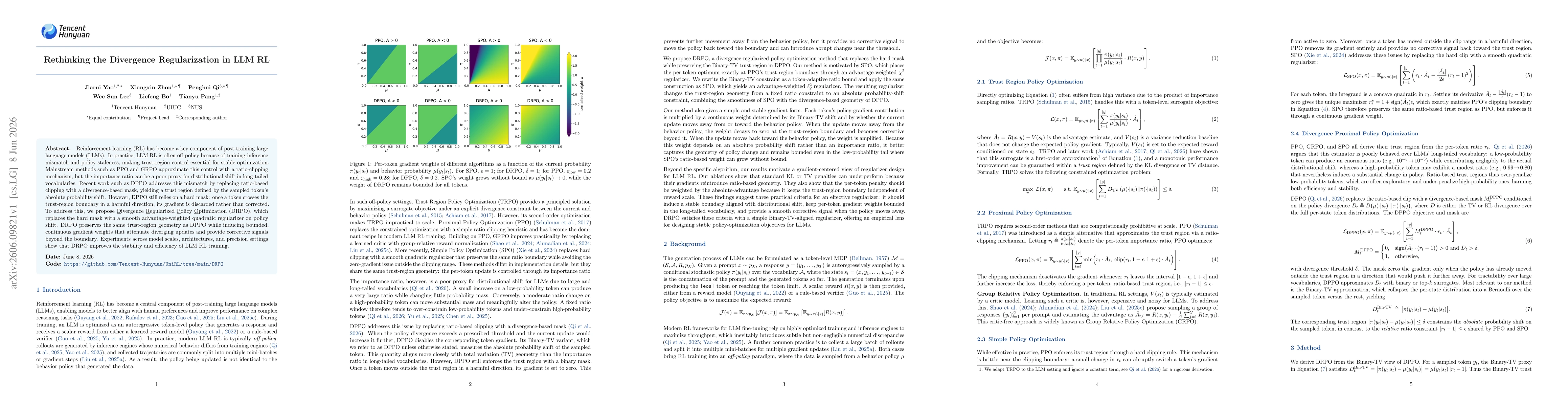 Thumbnail for Rethinking the Divergence Regularization in LLM RL