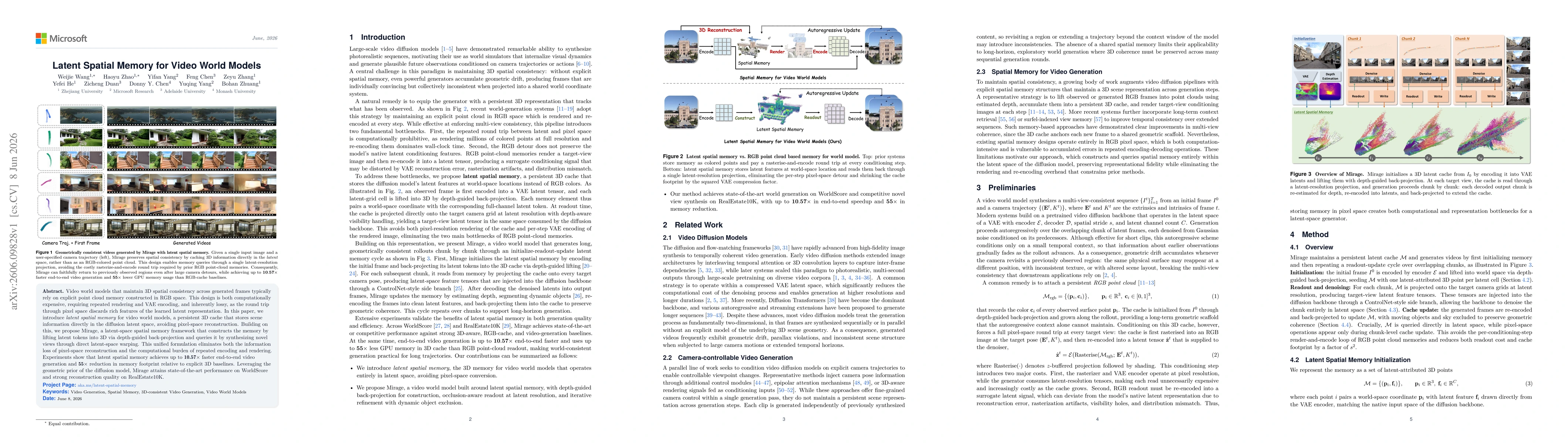 Thumbnail for Latent Spatial Memory for Video World Models