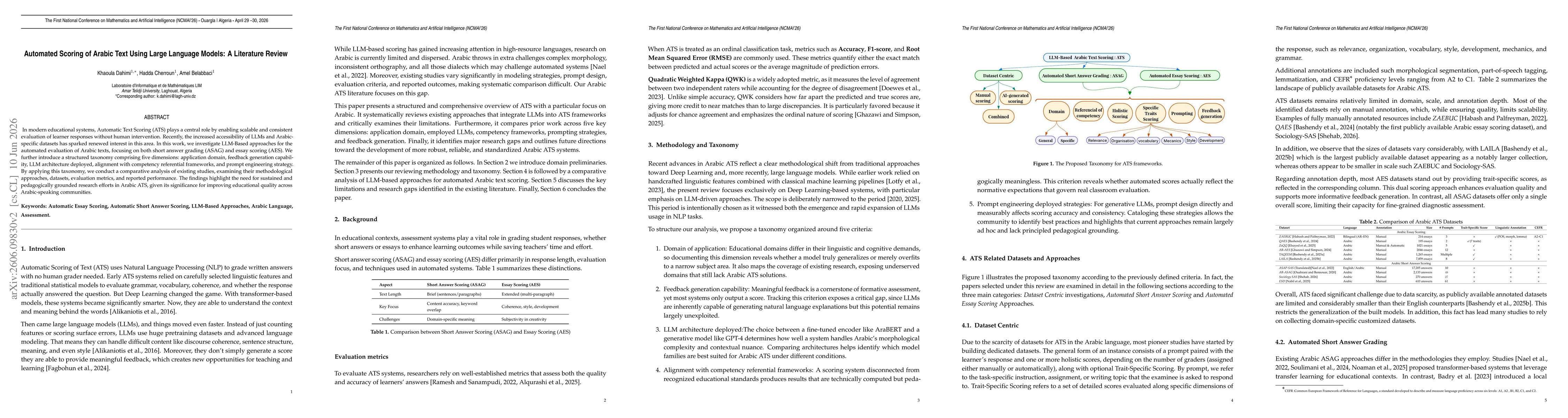 Thumbnail for Automated Scoring of Arabic Text Using Large Language Models: A Literature Review