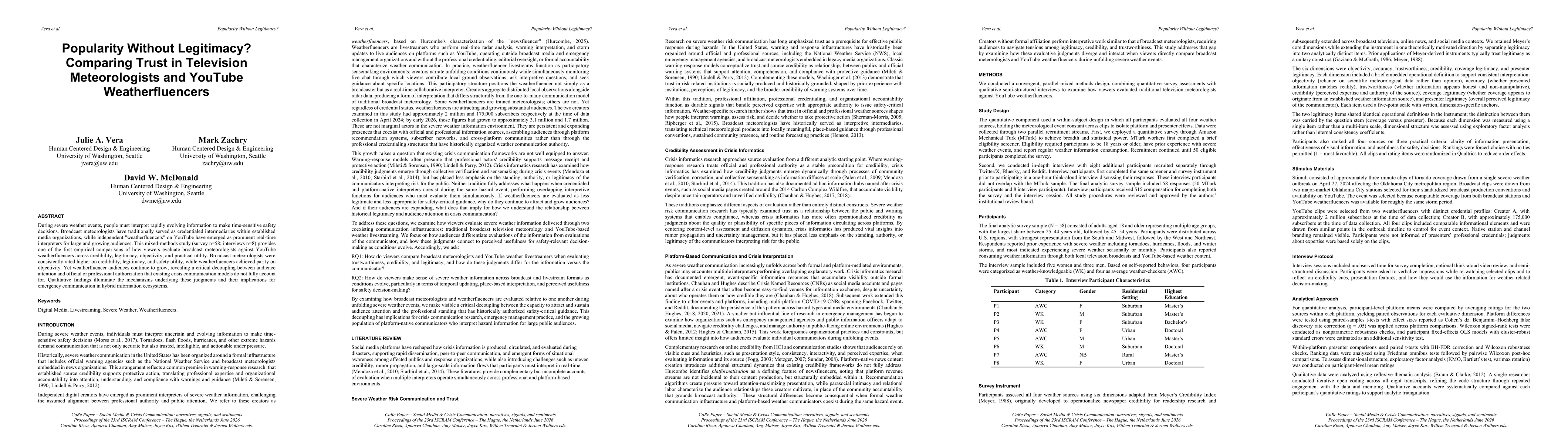 Thumbnail for Popularity Without Legitimacy? Comparing Trust in Television Meteorologists and YouTube Weatherfluencers