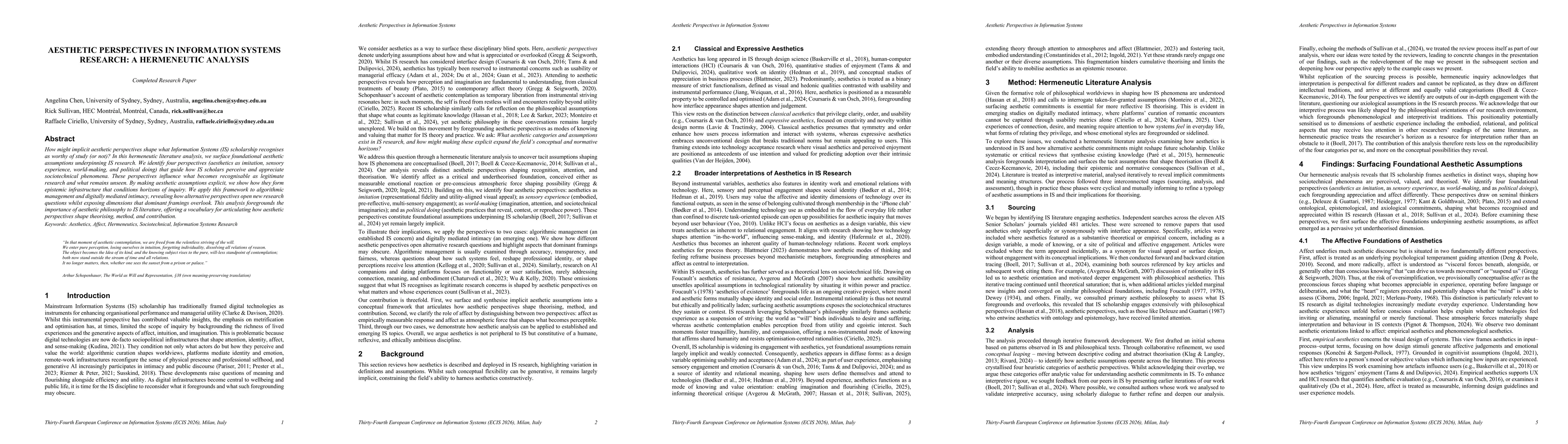 Thumbnail for Aesthetic Perspectives in Information Systems Research: A Hermeneutic Analysis