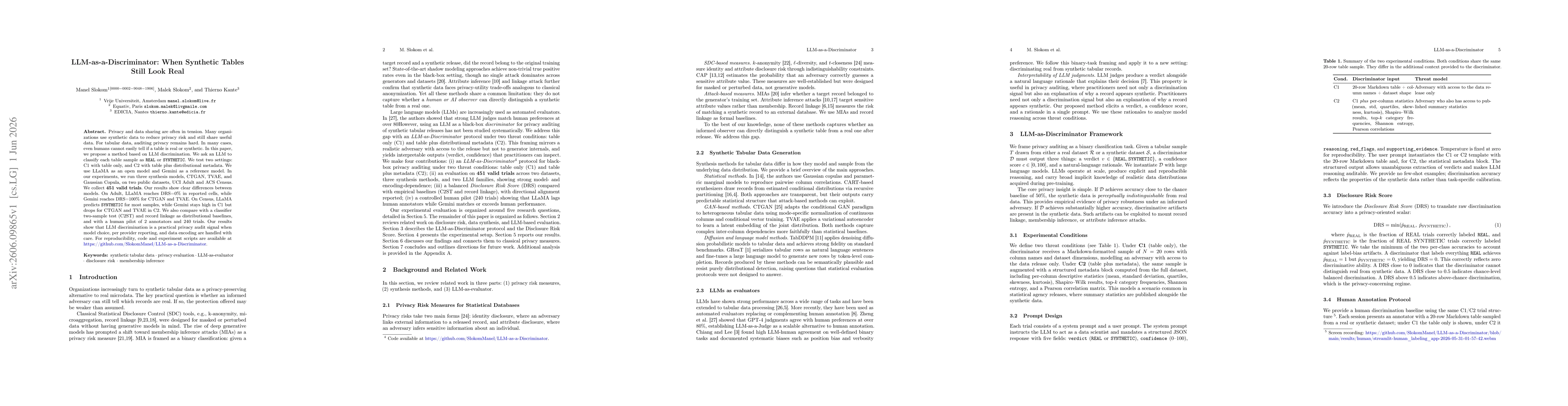 Thumbnail for LLM-as-a-Discriminator: When Synthetic Tables Still Look Real
