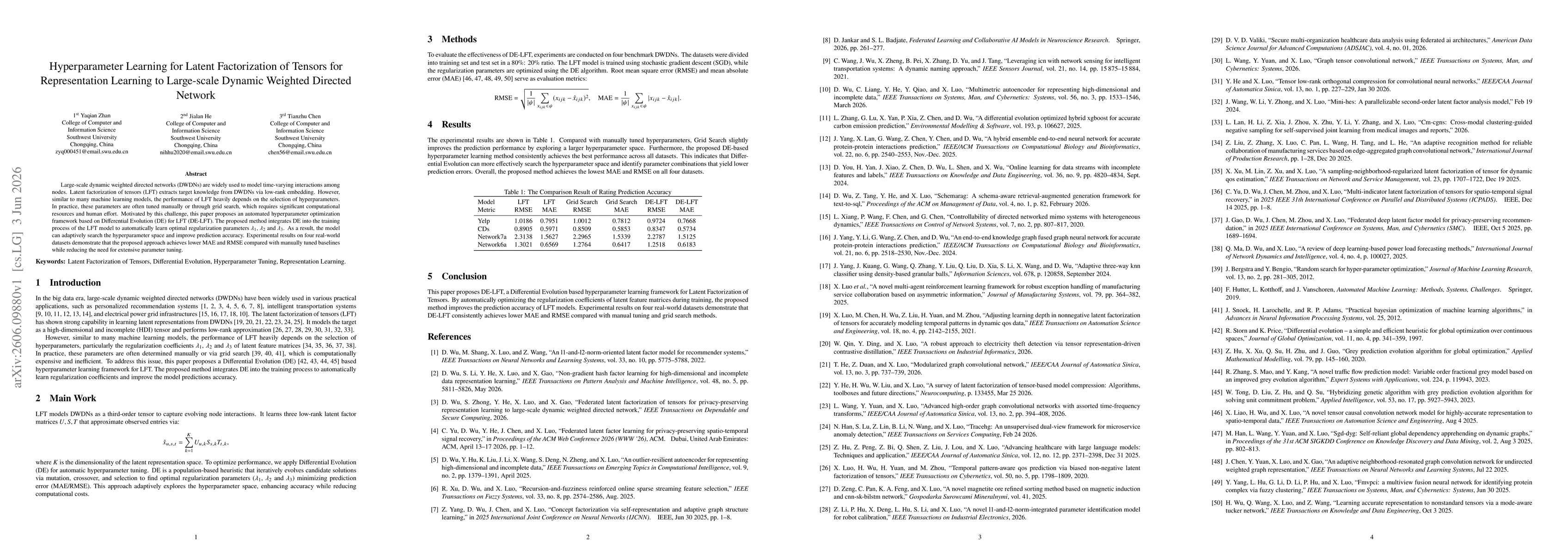 Thumbnail for Hyperparameter Learning for Latent Factorization of Tensors for Representation Learning to Large-scale Dynamic Weighted Directed Network