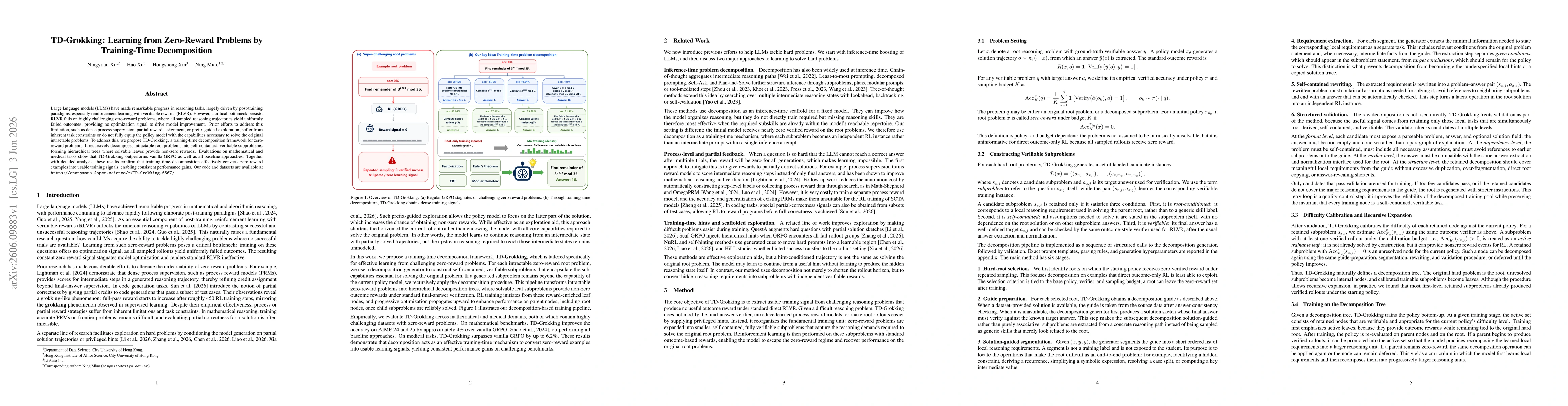 Thumbnail for TD-Grokking: Learning from Zero-Reward Problems by Training-Time Decomposition