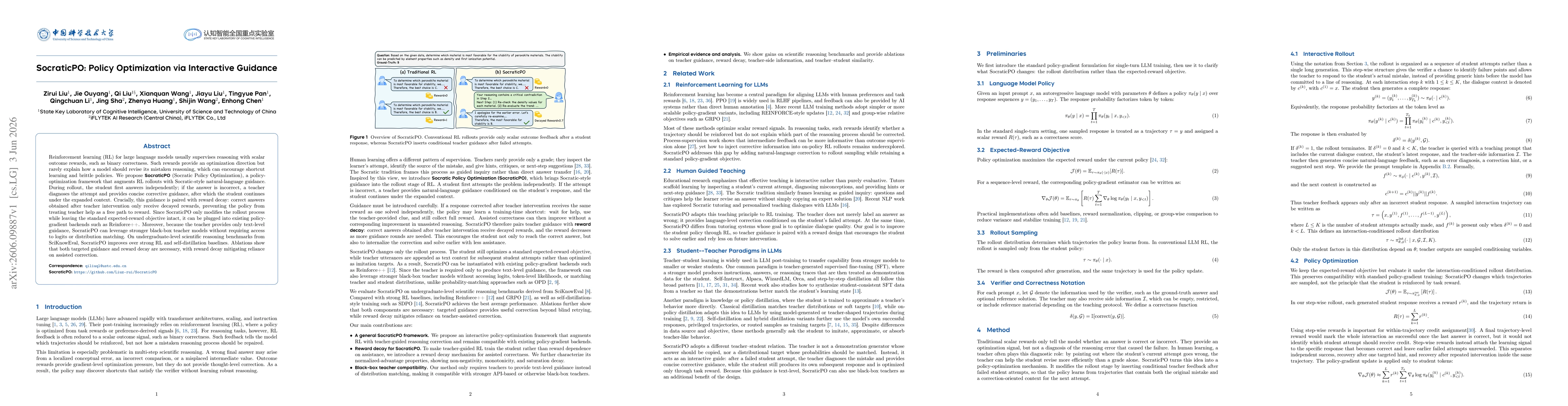 Thumbnail for SocraticPO: Policy Optimization via Interactive Guidance