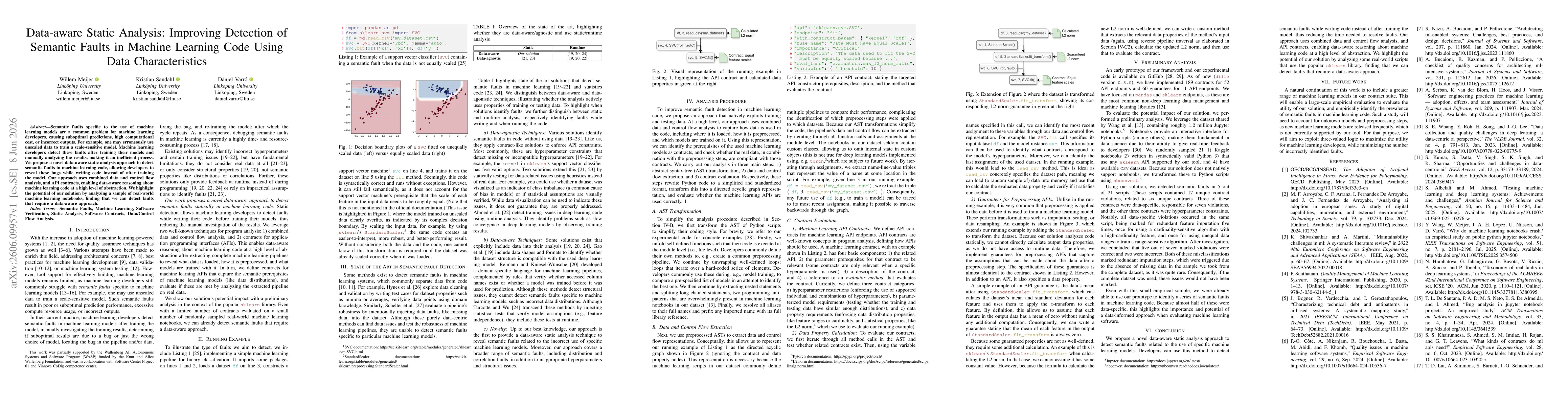 Thumbnail for Data-aware Static Analysis: Improving Detection of Semantic Faults in Machine Learning Code Using Data Characteristics