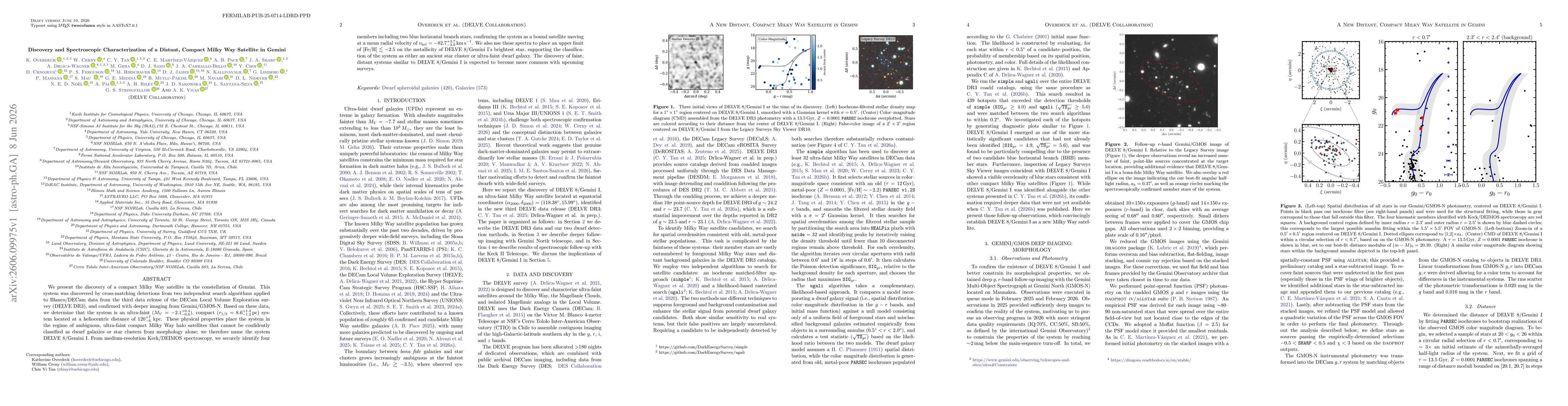 Thumbnail for Discovery and Spectroscopic Characterization of a Distant, Compact Milky Way Satellite in Gemini