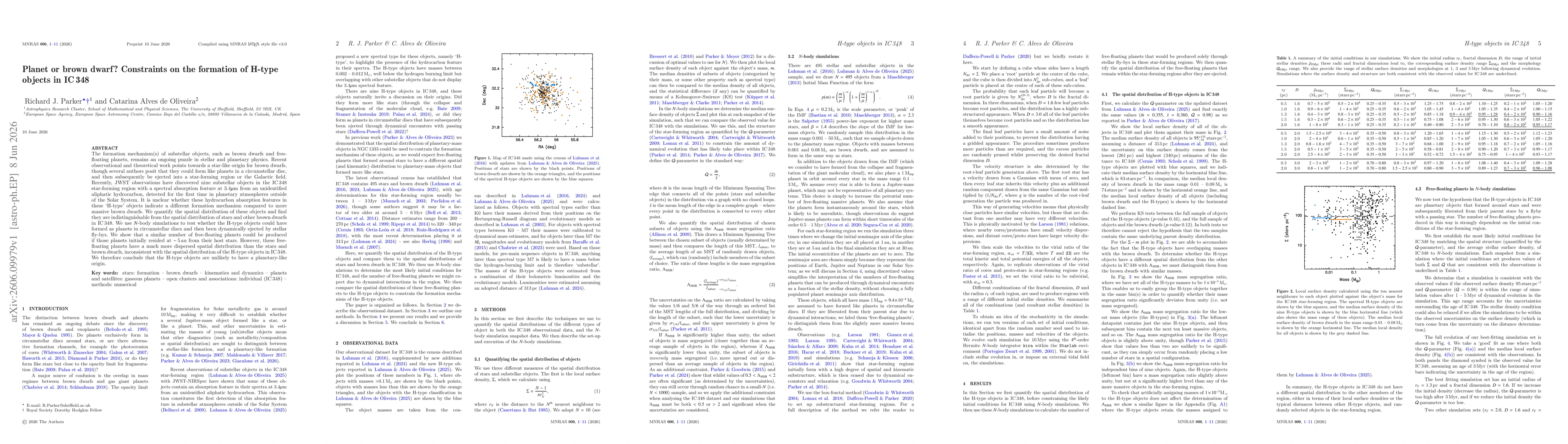 Thumbnail for Planet or brown dwarf? Constraints on the formation of H-type objects in IC348