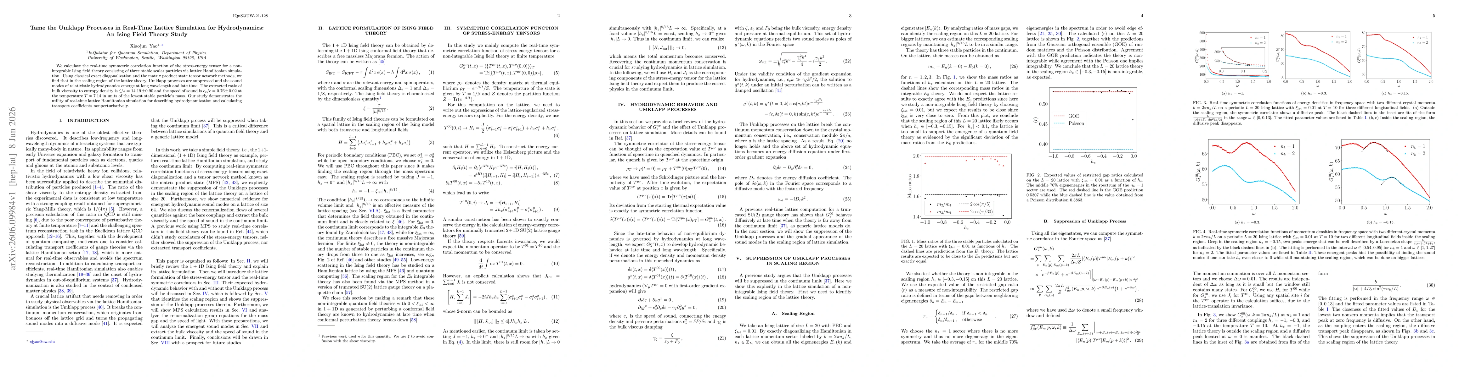 Thumbnail for Tame the Umklapp Processes in Real-Time Lattice Simulation for Hydrodynamics: An Ising Field Theory Study