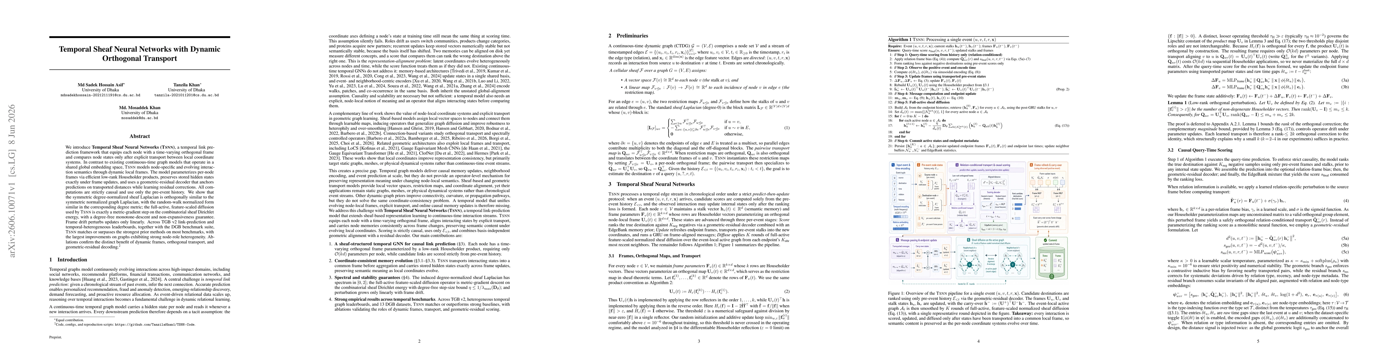 Thumbnail for Temporal Sheaf Neural Networks with Dynamic Orthogonal Transport