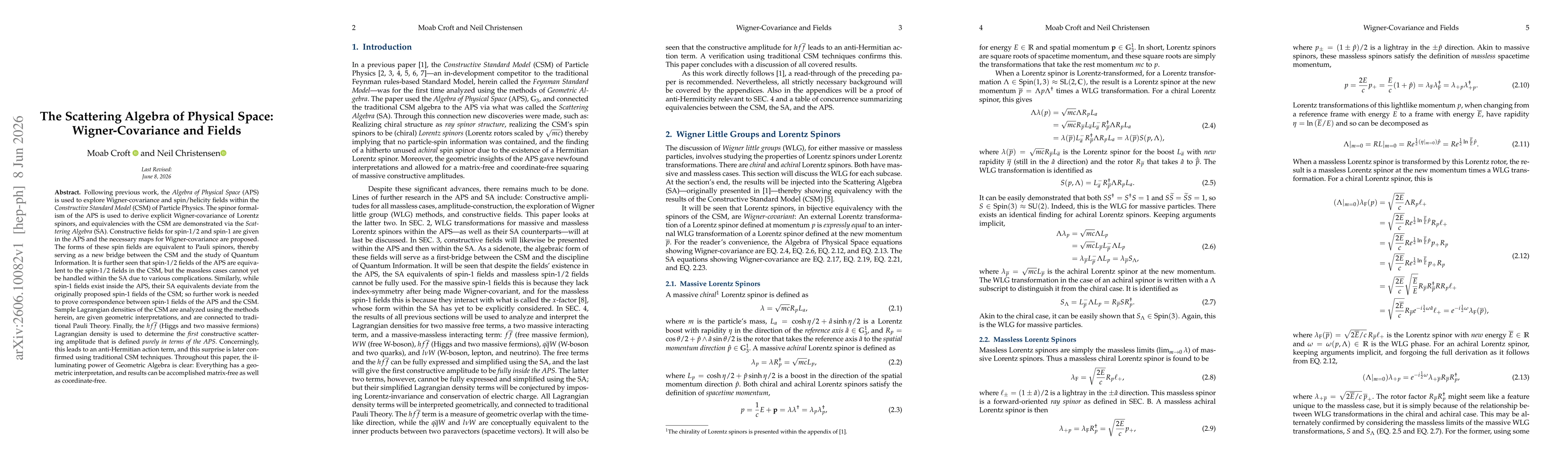 Thumbnail for The Scattering Algebra of Physical Space: Wigner-Covariance and Fields