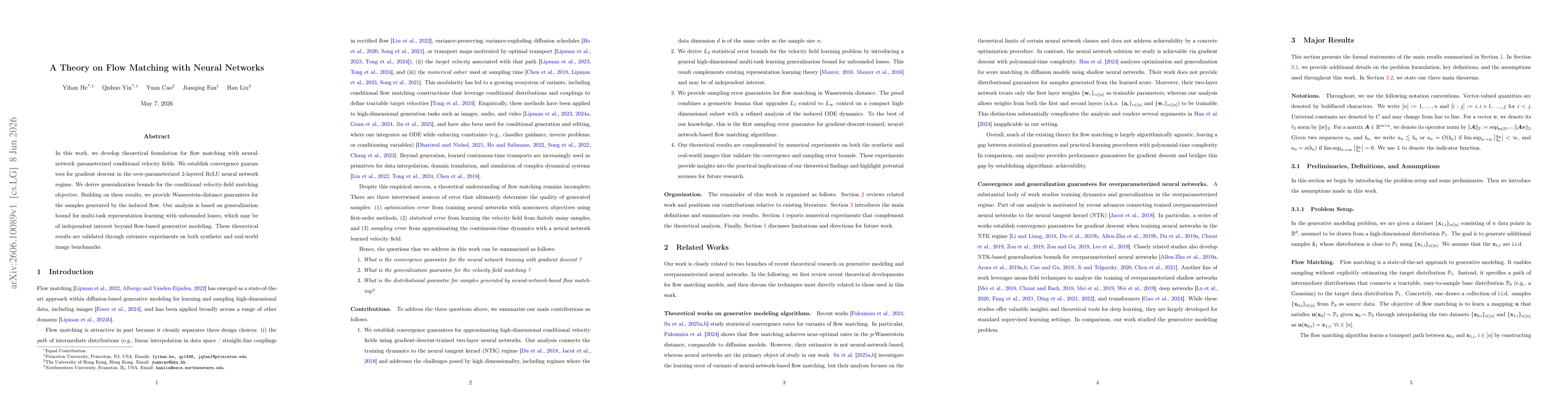 Thumbnail for A Theory on Flow Matching with Neural Networks