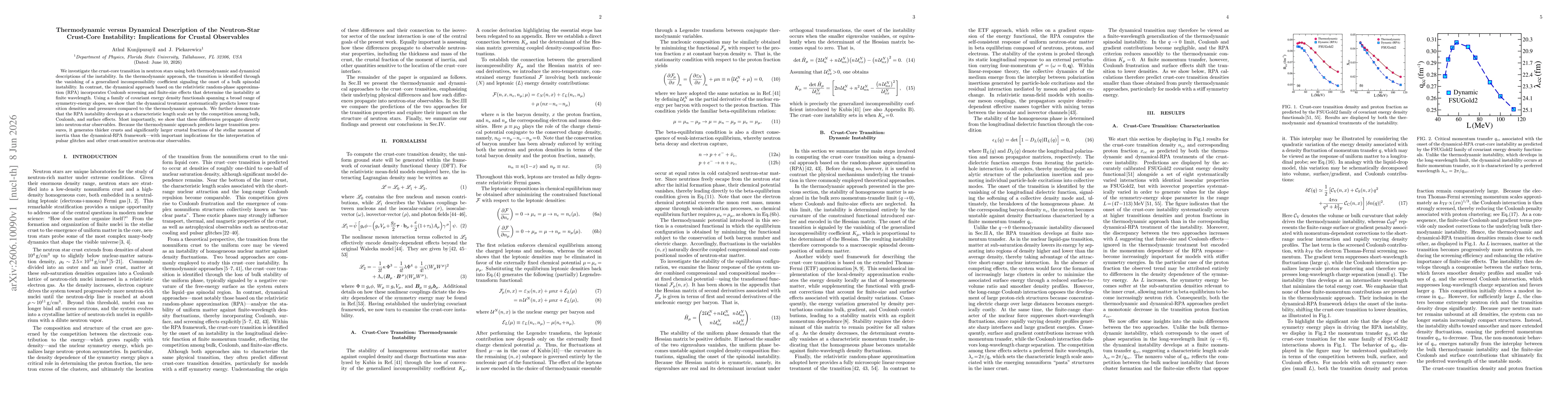 Thumbnail for Thermodynamic versus Dynamical Description of the Neutron-Star Crust-Core Instability: Implications for Crustal Observables