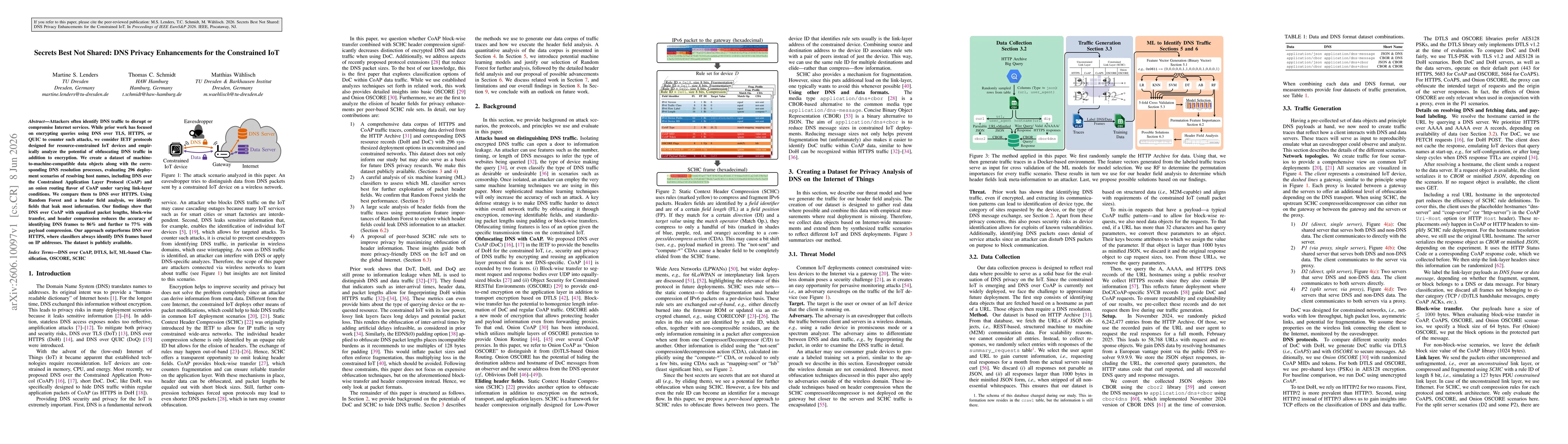 Thumbnail for Secrets Best Not Shared: DNS Privacy Enhancements for the Constrained IoT