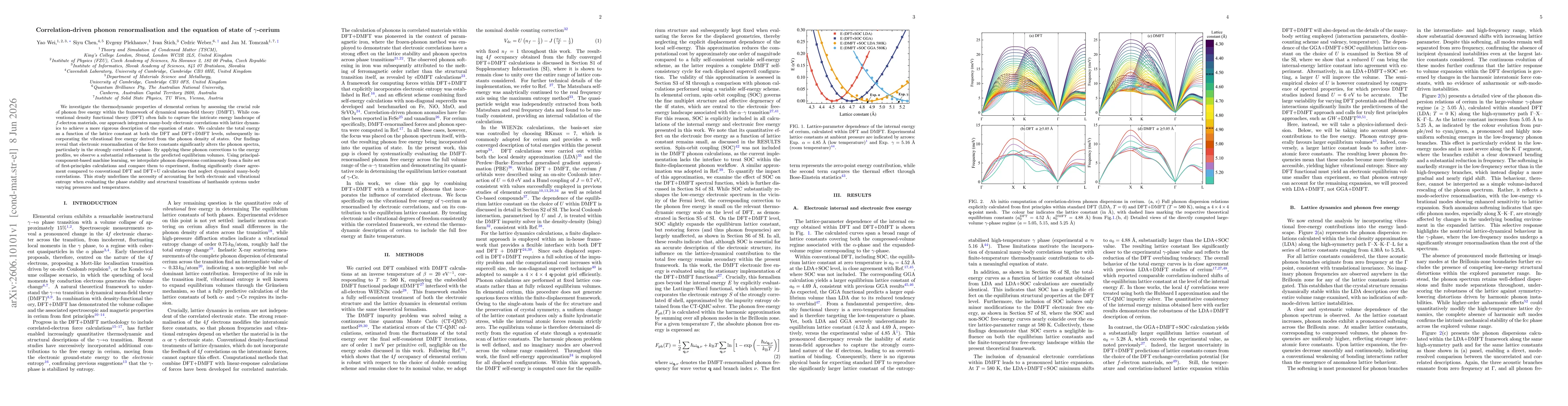 Thumbnail for Correlation-driven phonon renormalisation and the equation of state of $γ$-cerium