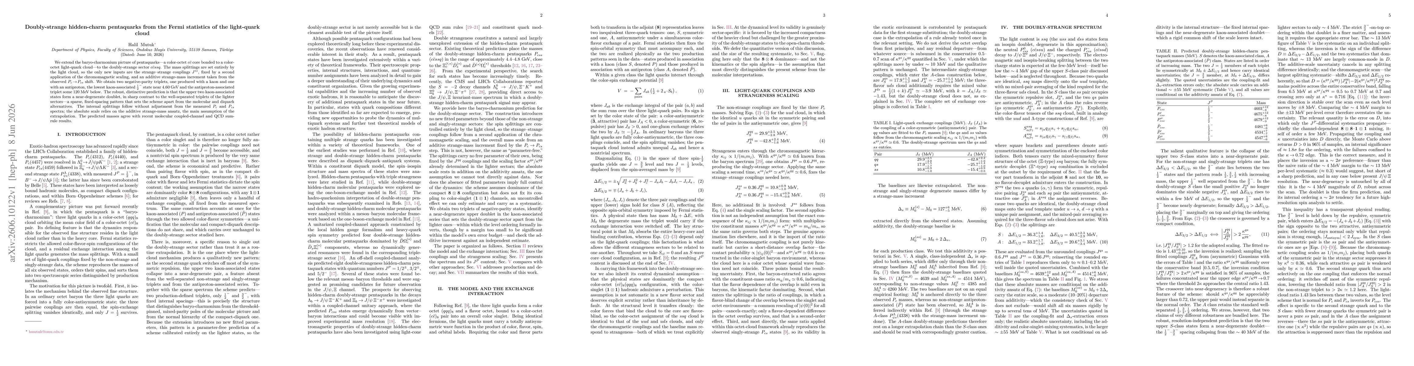 Thumbnail for Doubly-strange hidden-charm pentaquarks from the Fermi statistics of the light-quark cloud