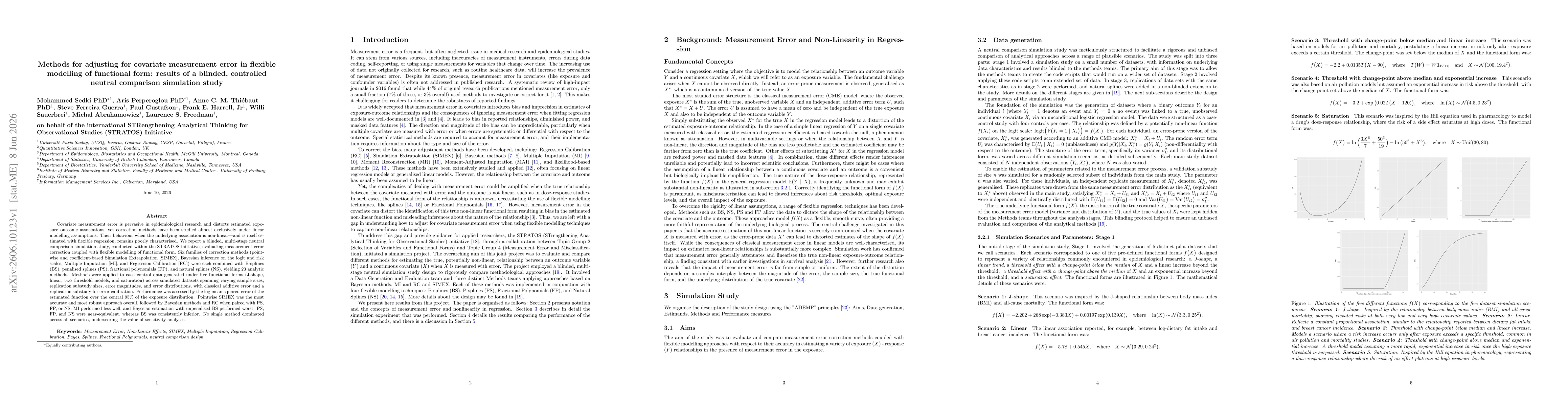 Thumbnail for Methods for adjusting for covariate measurement error in flexible modelling of functional form: results of a blinded, controlled neutral comparison simulation study