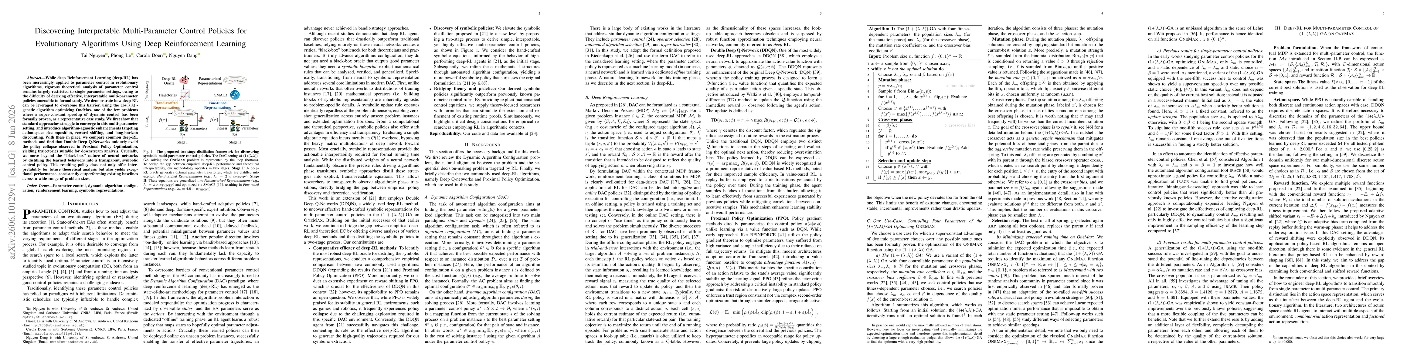 Thumbnail for Discovering Interpretable Multi-Parameter Control Policies for Evolutionary Algorithms Using Deep Reinforcement Learning