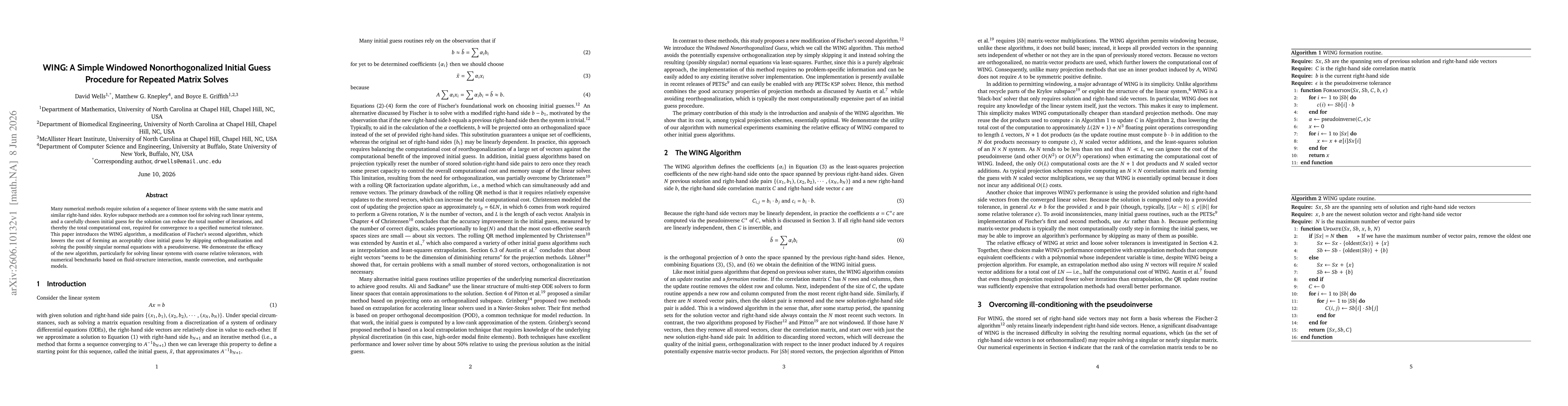 Thumbnail for WING: A Simple Windowed Nonorthogonalized Initial Guess Procedure for Repeated Matrix Solves