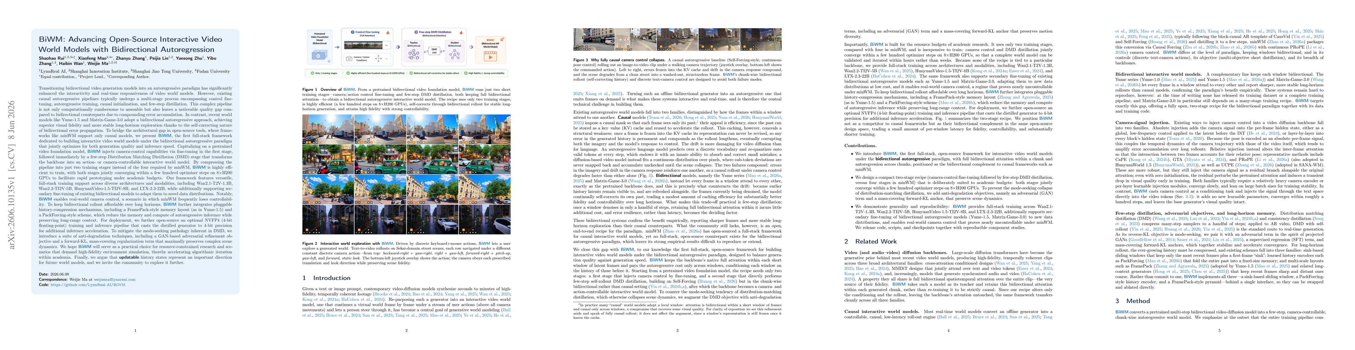 Thumbnail for BiWM: Advancing Open-Source Interactive Video World Models with Bidirectional Autoregression