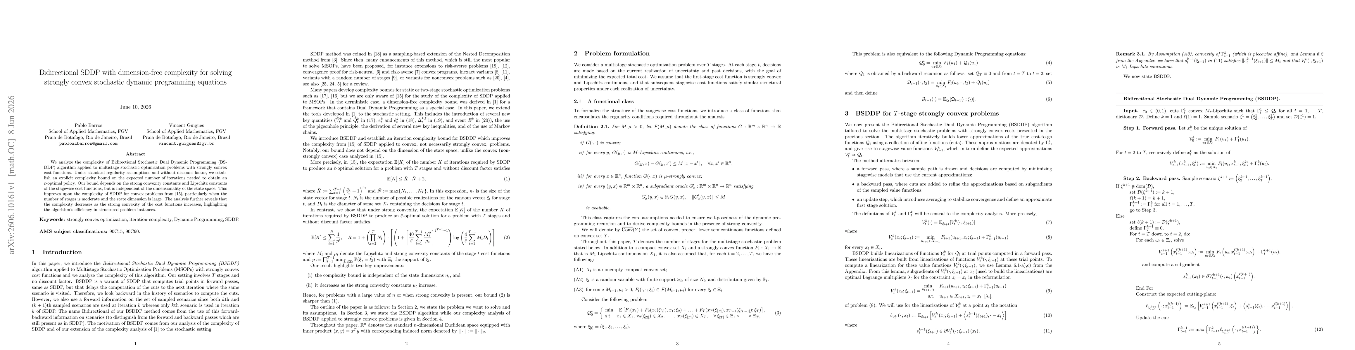 Thumbnail for Bidirectional SDDP with dimension-free complexity for solving strongly convex stochastic dynamic programming equations