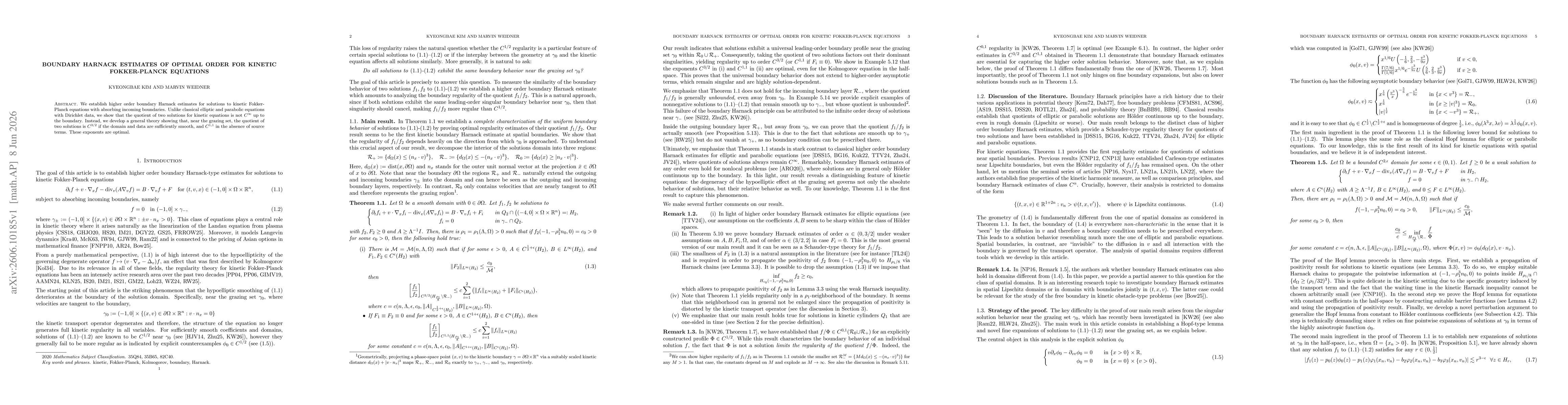 Thumbnail for Boundary Harnack estimates of optimal order for kinetic Fokker-Planck equations