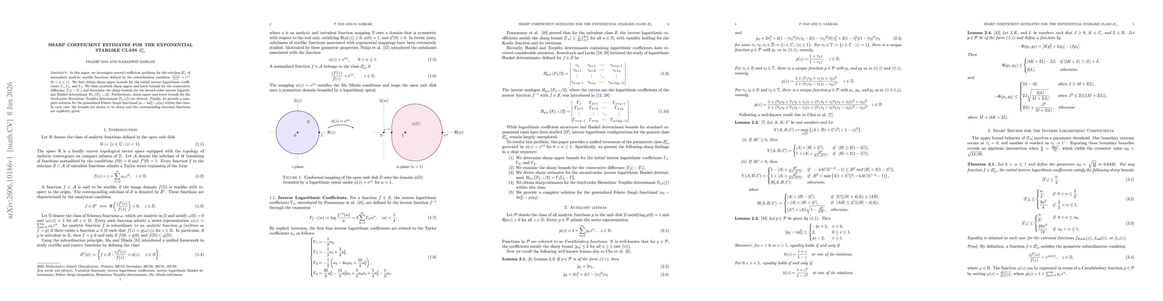 Thumbnail for Sharp Coefficient Estimates for the Exponential Starlike class $\mathcal{S}_{ex}^{\ast}$