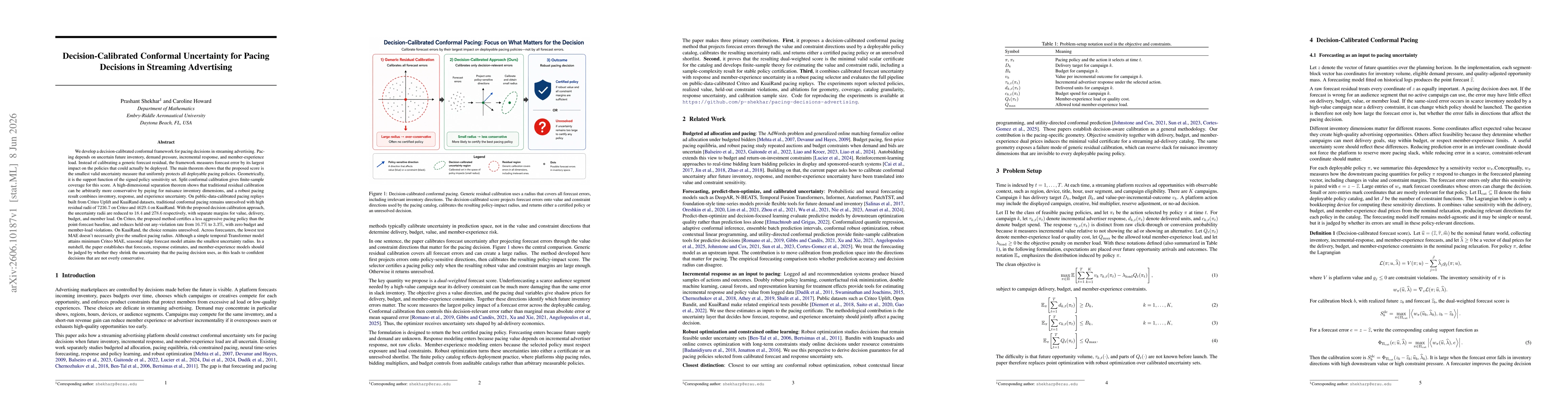 Thumbnail for Decision-Calibrated Conformal Uncertainty for Pacing Decisions in Streaming Advertising