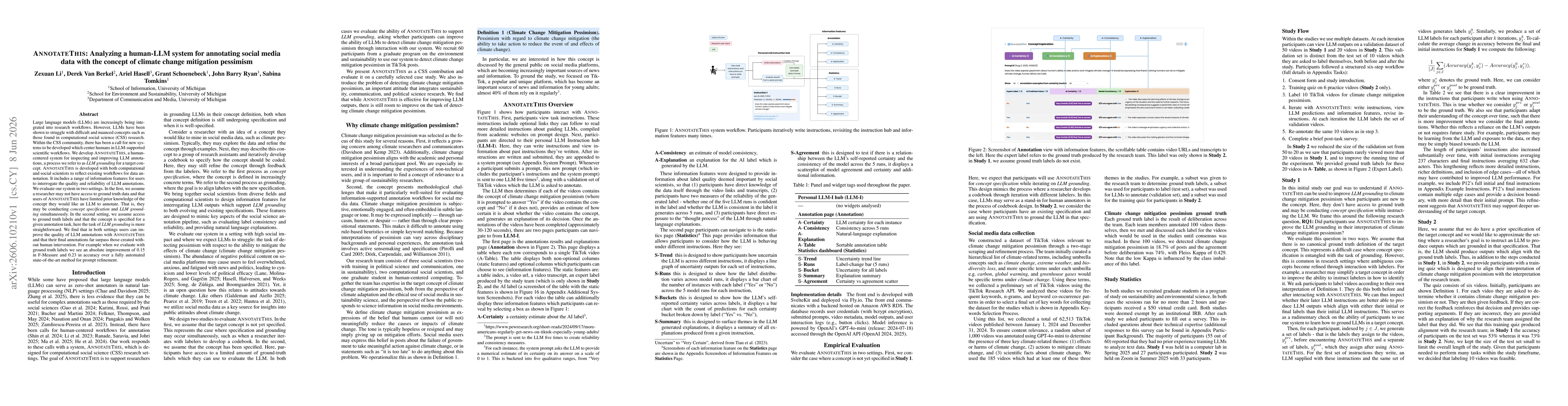 Thumbnail for AnnotateThis: Analyzing a human-LLM system for annotating social media data with the concept of climate change mitigation pessimism